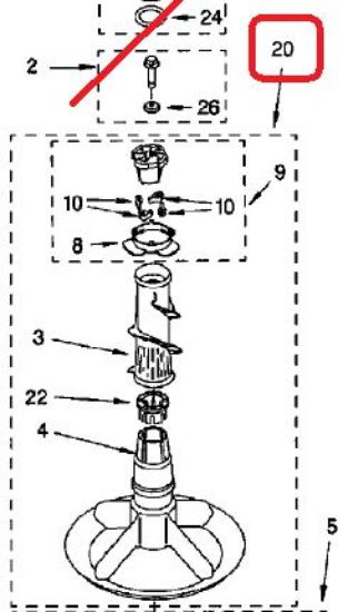 Picture of Agitator Assembly for Whirlpool Washing Machine