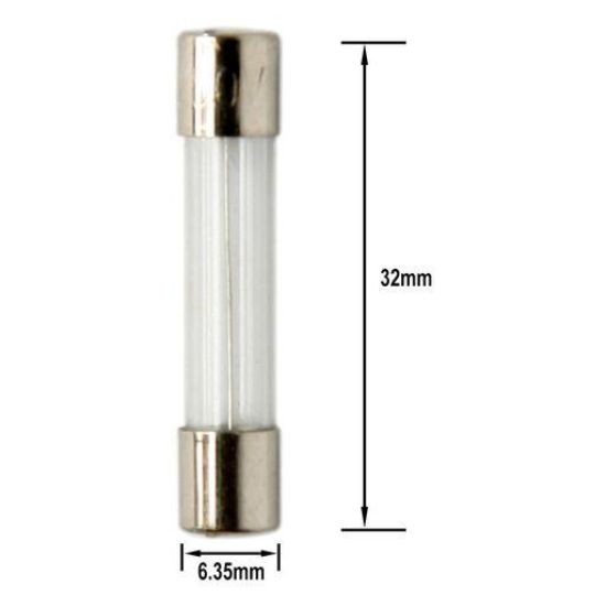 Picture of FUSE Glass 3 AG 6.35x32 FB. Pack 3