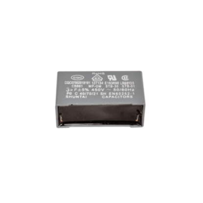 Picture of capacitor, 3UF 450V 2PIN SOLDER