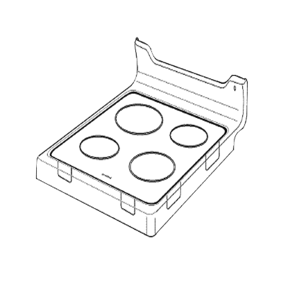 Picture of top, hob, kit, KIT HOB&GLS CER 600R