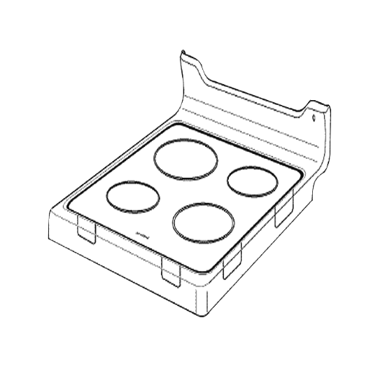 Picture of top, hob, kit, KIT HOB&GLS CER 600R