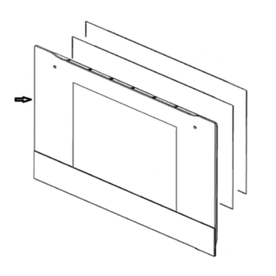 Picture of GLASS OV DOOR INOX 592 X466MM