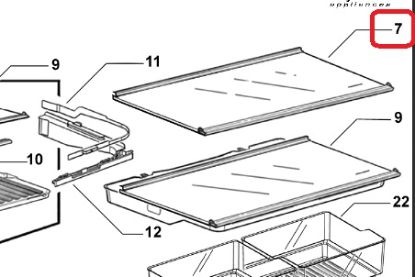 Picture of Glass Shelf 900mm cabinet for RF610 - Top Shelf