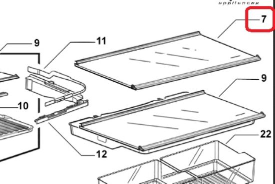 Picture of Glass Shelf 900mm cabinet for RF610 - Top Shelf