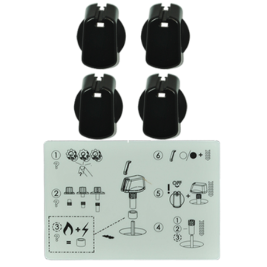 Picture of KNOB 30MM UNI BLK KIT & DECALS