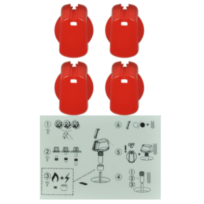 Picture of KNOB 30MM UNI RED PKT & DECALS