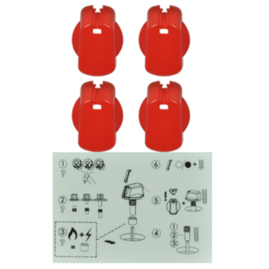 Picture of KNOB 30MM UNI RED PKT & DECALS