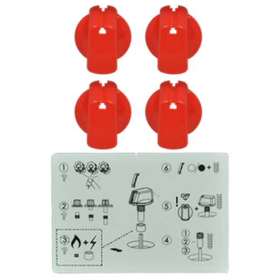 Picture of KNOB 40MM UNI RED PKT & DECALS