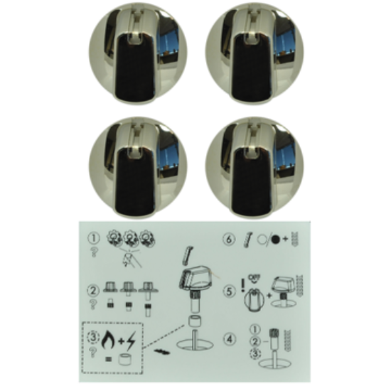 Picture of KNOB 48MM UNI CHRME KIT&DECALS