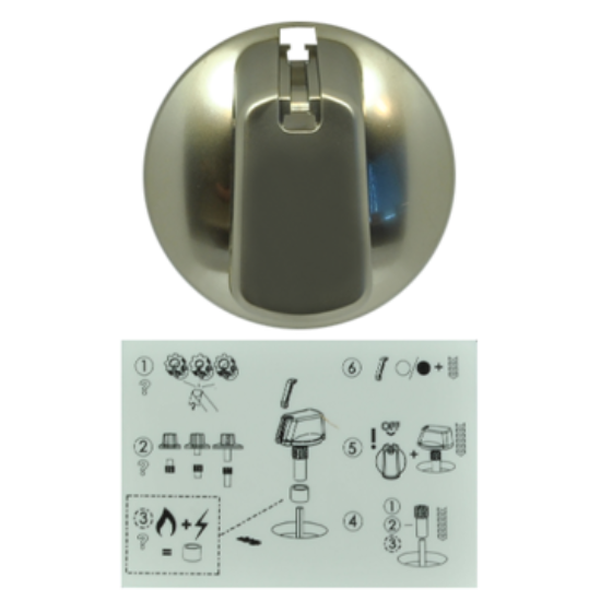 Picture of KNOB 48MM UNI SINGLE STAINLESS