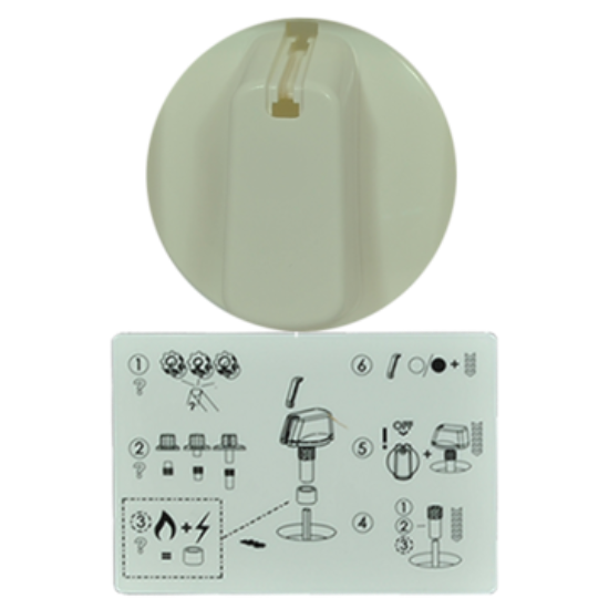 Picture of KNOB 48MM UNI SINGLE WHITE 