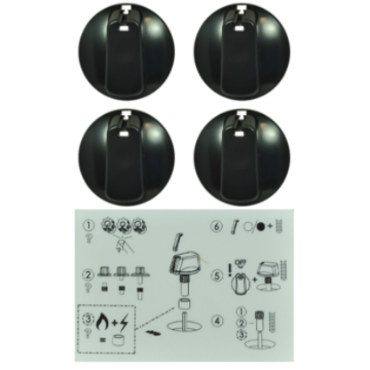 Picture of KNOB 55MM UNI BLK KIT & DECALS