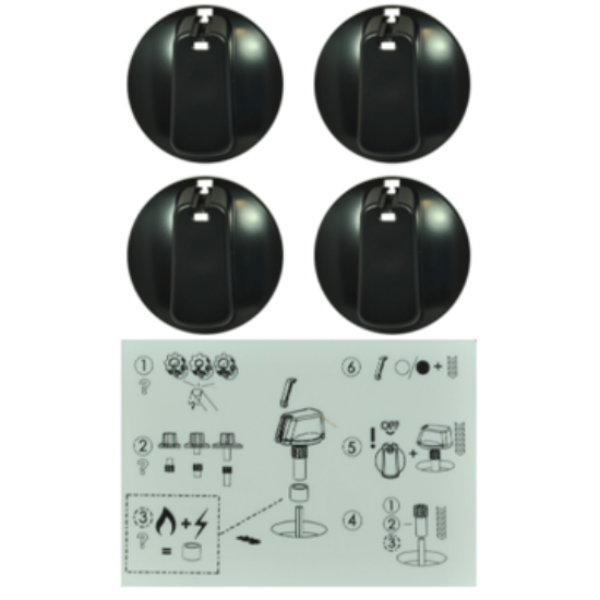 Picture of KNOB 55MM UNI BLK KIT & DECALS