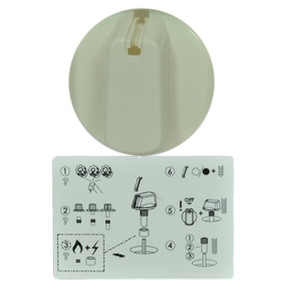 Picture of KNOB 55MM UNI SINGLE WHITE