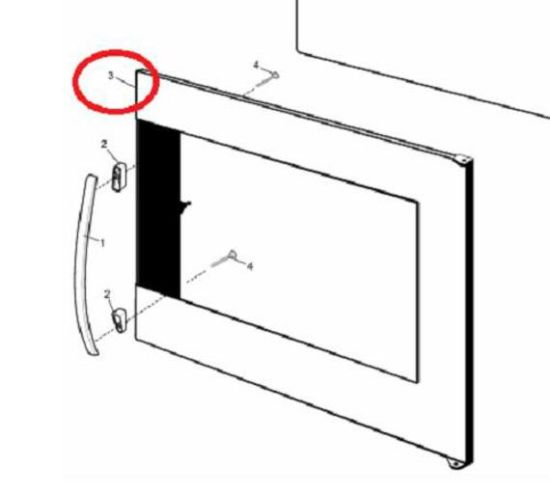 Picture of oven, outer, door, ASSY SOD LH S/S