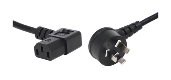 Picture of 2m IEC C13 90 Deg. Right 10A 3 Pin Black Appliance Mains Power Cable 