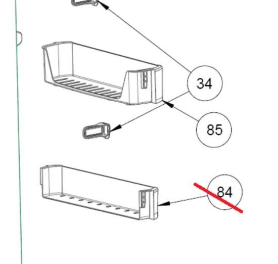 Picture of 2nd From Bottom Door Shelf for Whirlpool Refrigerator