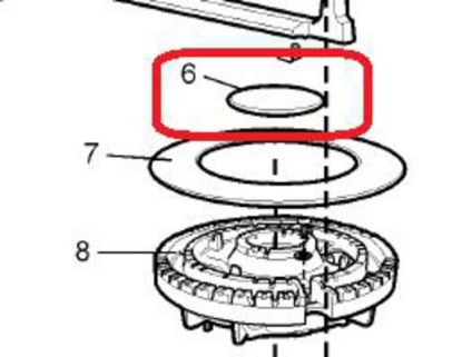 Picture of burner cover, inner, wok