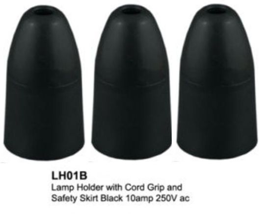 Picture of Connected Lamp Holder BC22 Bayo0net Black LH101-B For Generic PLUG. Pack 3 