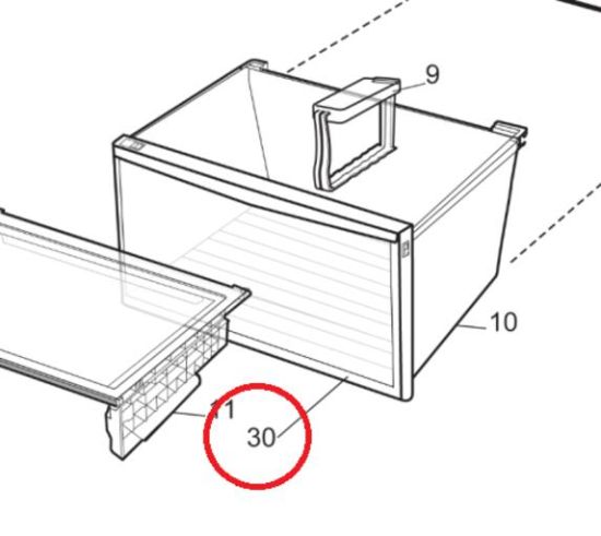 Picture of DRAWER FR TF70 FLAT WH ASY