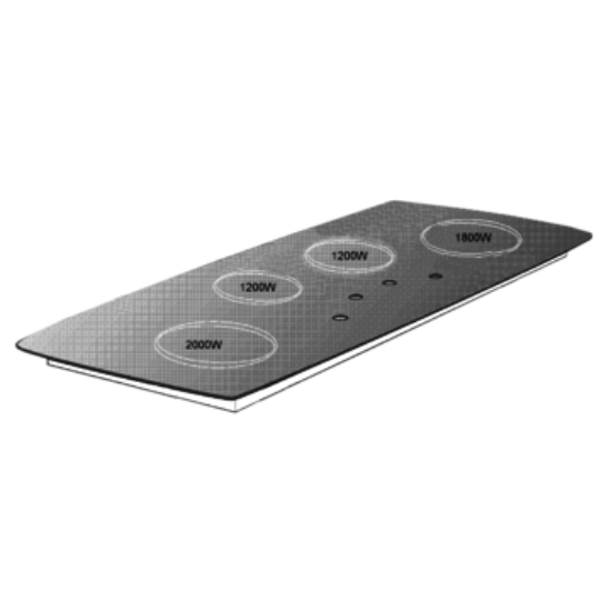 Picture of hob, glass, Frame, assy