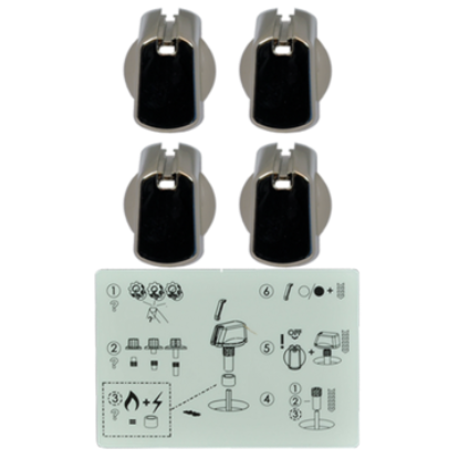 Picture of knob, kit, 30MM,CHROME,WH DECAL