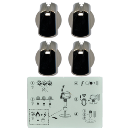 Picture of knob, kit, 30MM,CHROME,WH DECAL