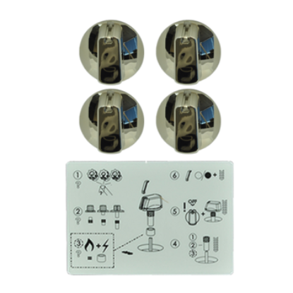 Picture of knob, kit, 55MM,CHROME,WH DECAL