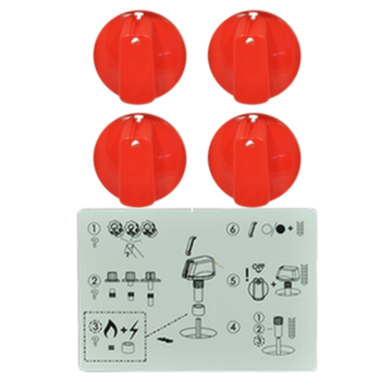Picture of knob, knob, red, 55MM UNI, WITHDECALS