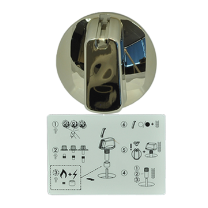 Picture of knob, single, 55MM UNI, CHROME