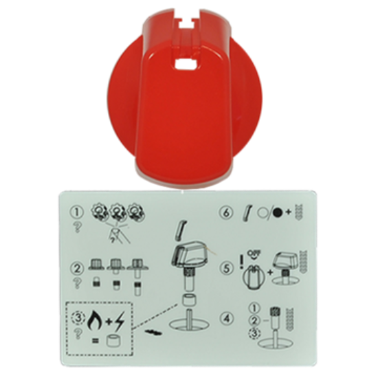 Picture of knob, single, red, 35MM UNI