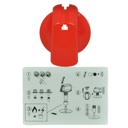 Picture of knob, single, red, 40MM UNI