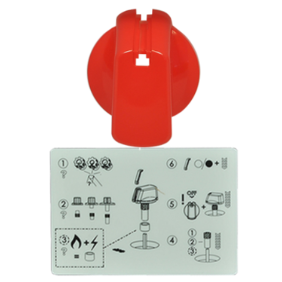 Picture of knob, single, red, 40MM UNI