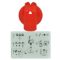 Picture of knob, single, red, 40MM UNI