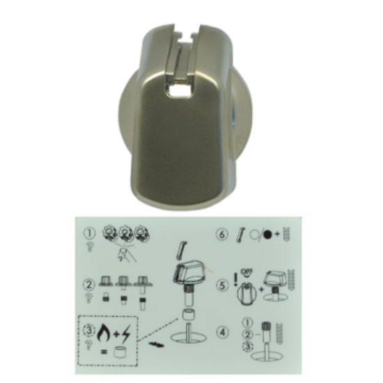 Picture of knob, single, stainless, 30MM UNI