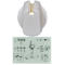 Picture of knob, single, white, 35MM UNI