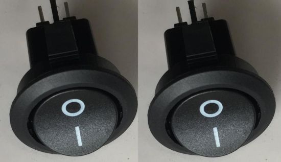 Picture of On-Off Rocker Switch Round. 6A 250VAC  12A 