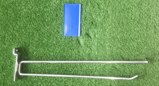 Picture of Slatwall Flip Scan Display Hook 310mm length. Pack 25 Including Blue Flipper 