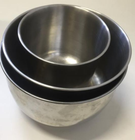 Picture of Stainless Steel Bowls. Set of 3. - Used. (Or $20 per bowl) 